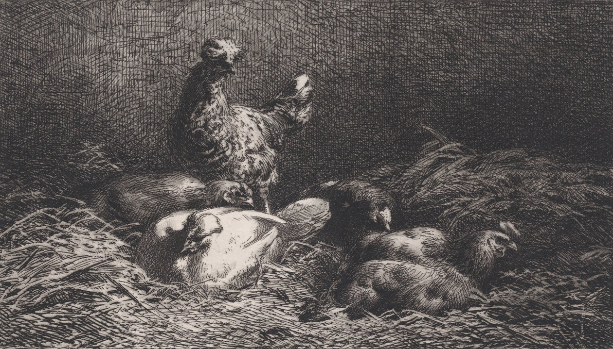 Tavuklar, 1867. by Charles Emile Jacque