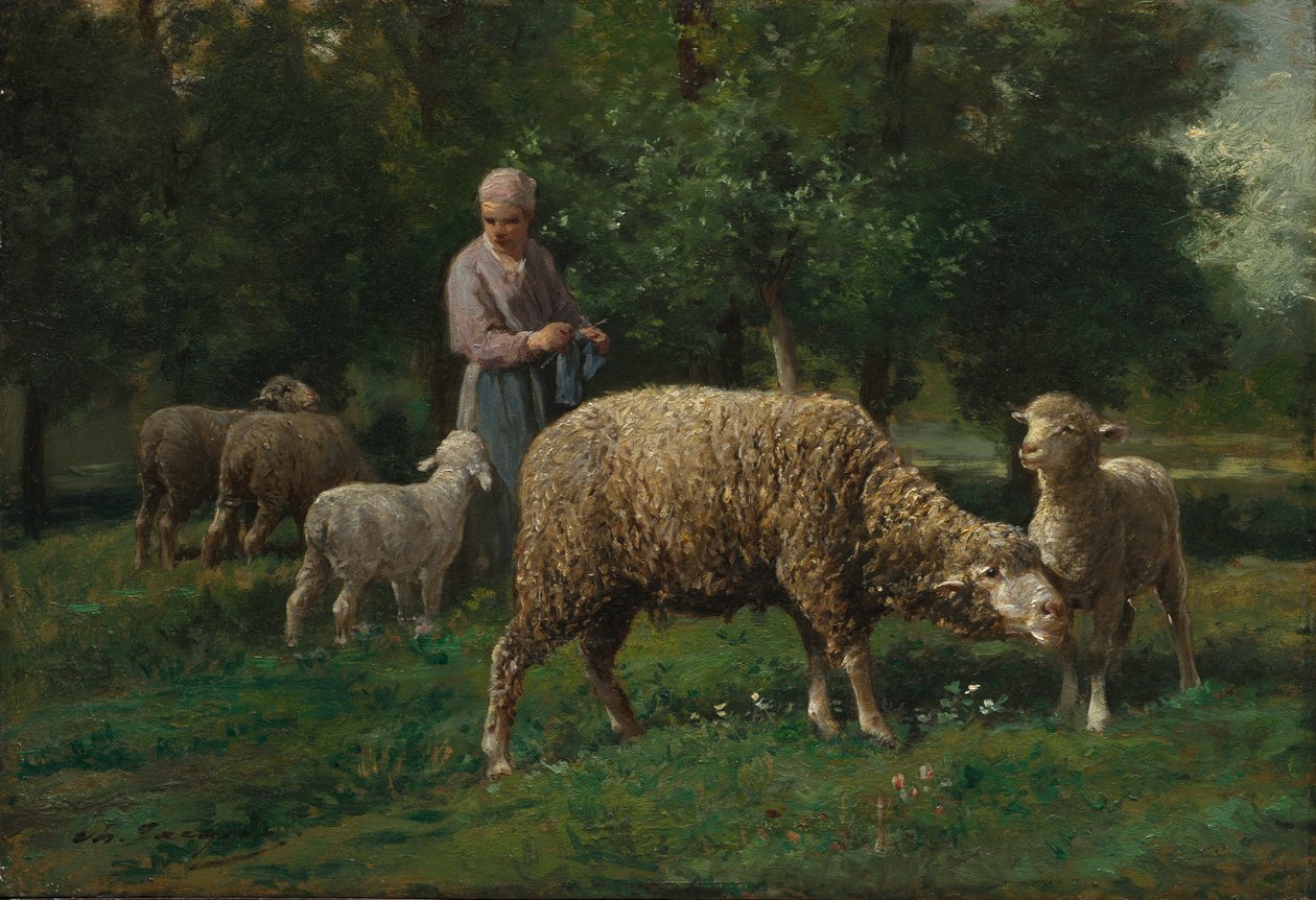 Koyunlu Çoban, c. 1876. by Charles Emile Jacque