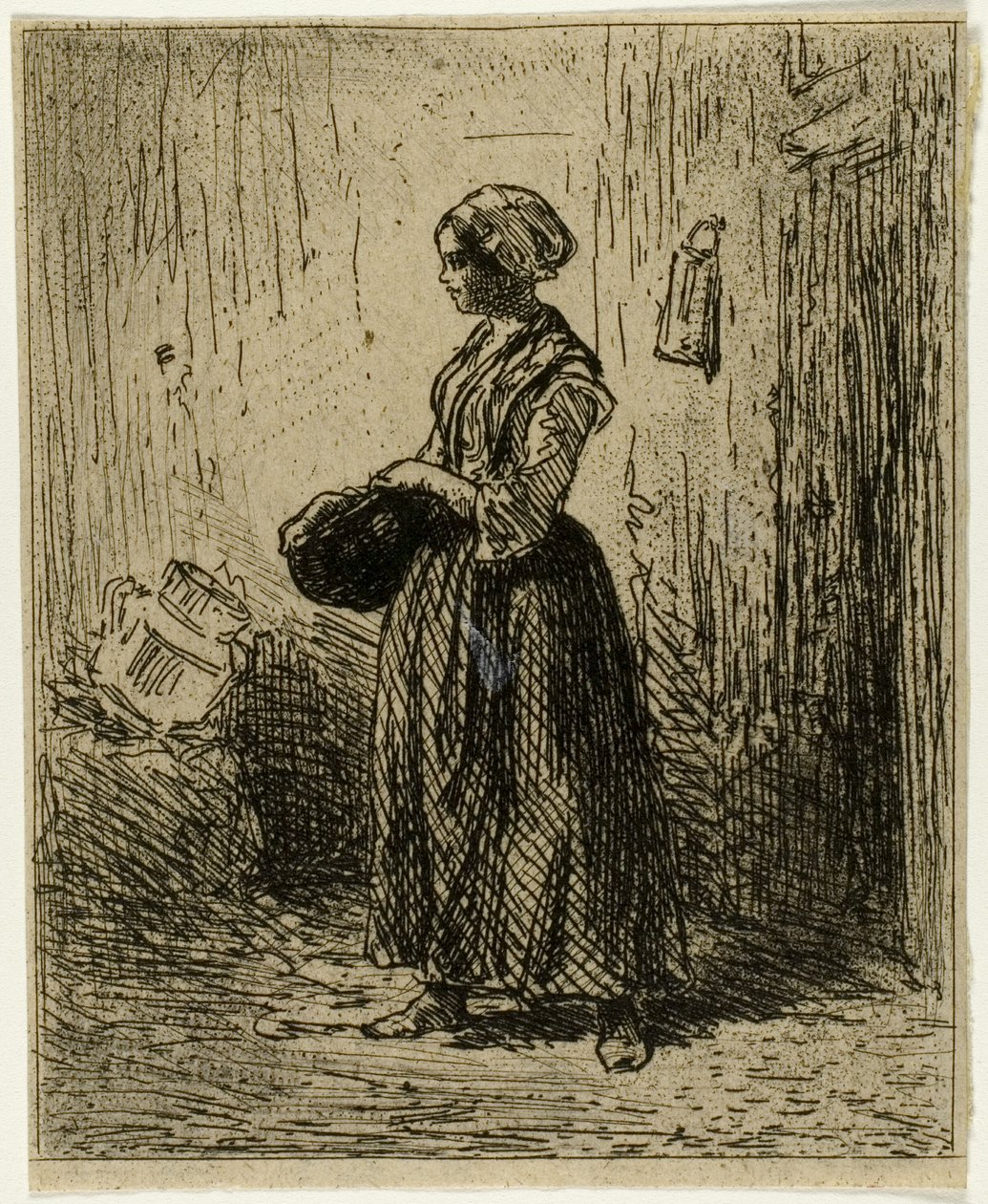 Ayakta Köylü Kadın by Charles Emile Jacque