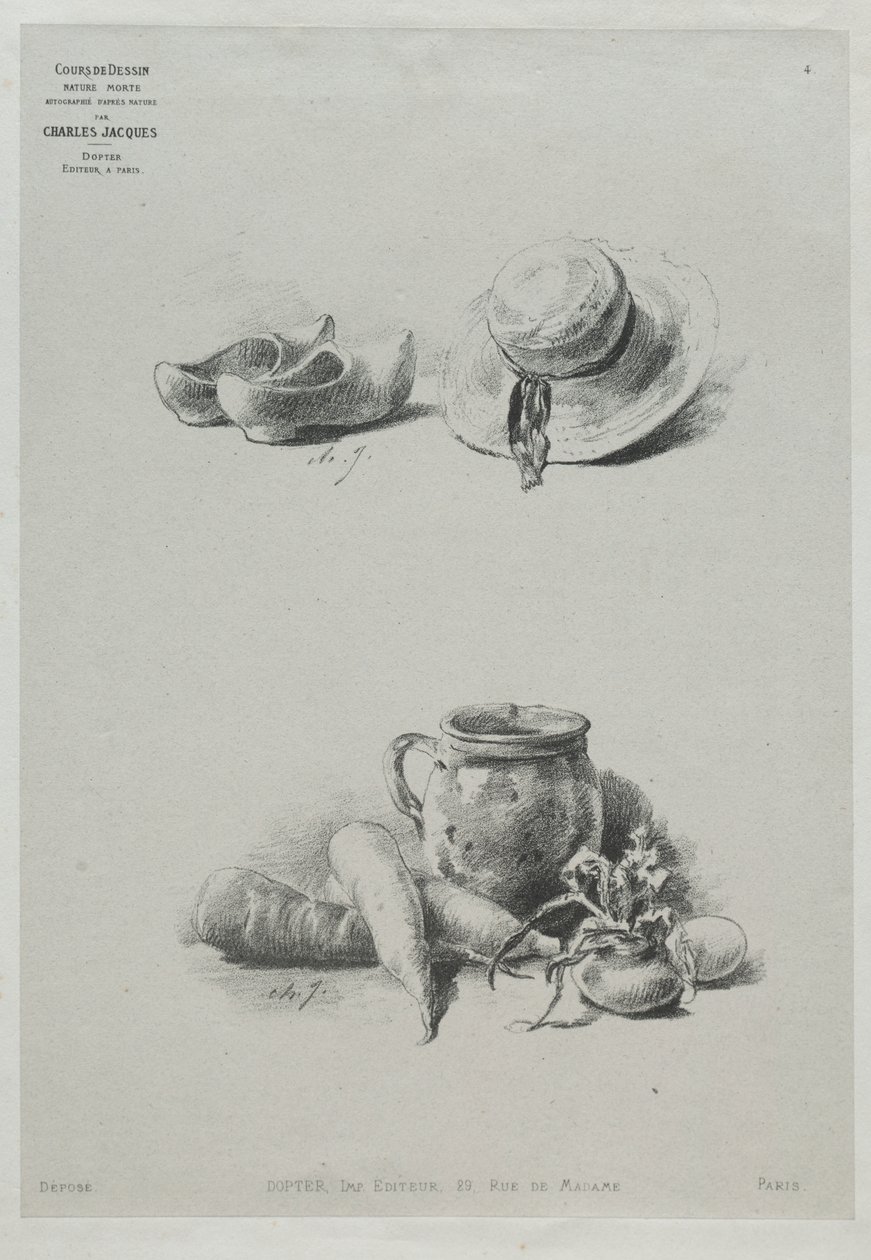 Natürmort by Charles Emile Jacque