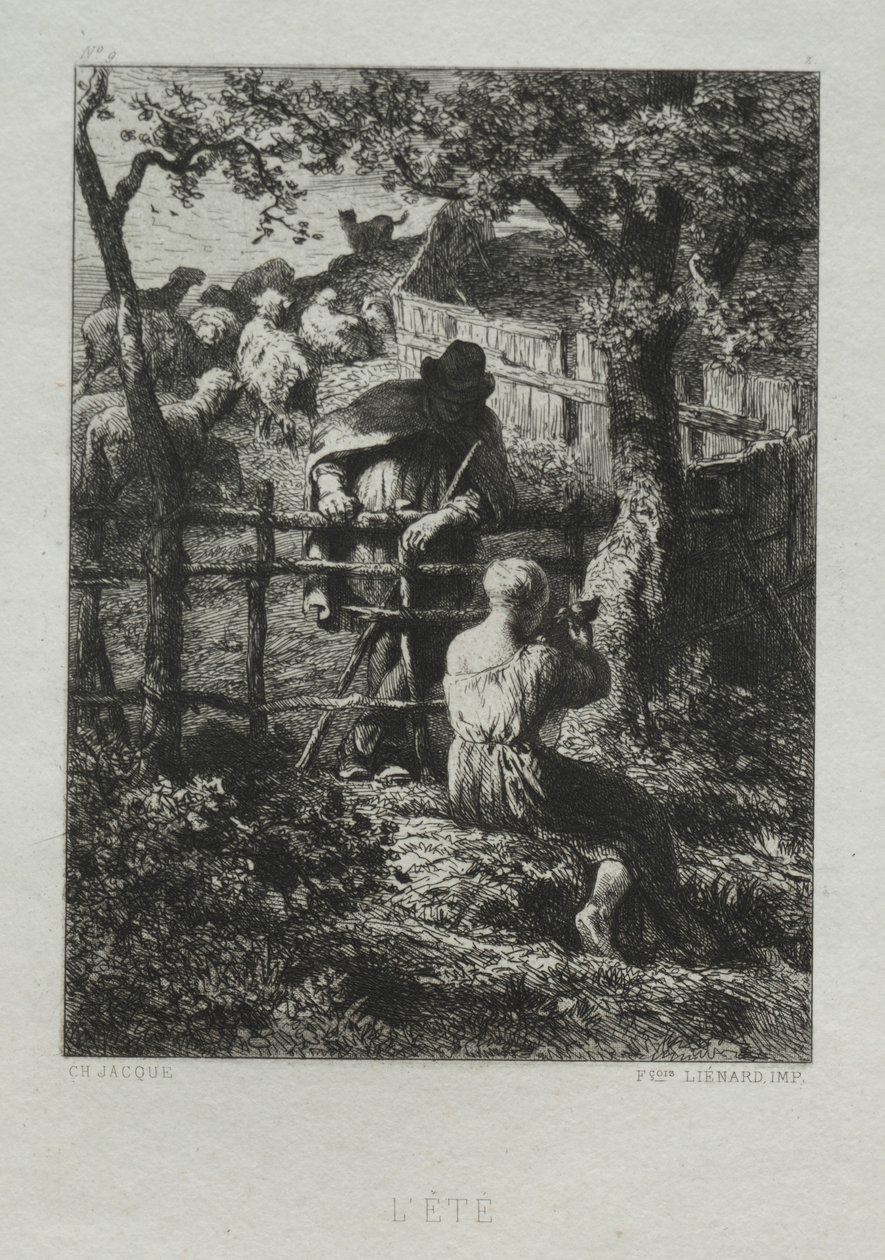 Yaz günü. by Charles Emile Jacque
