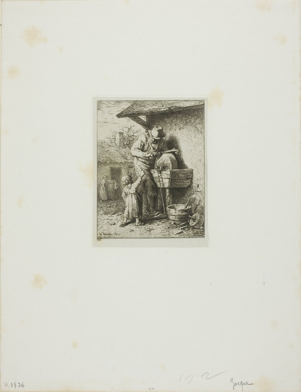 Bıçak Öğütücü by Charles Emile Jacque