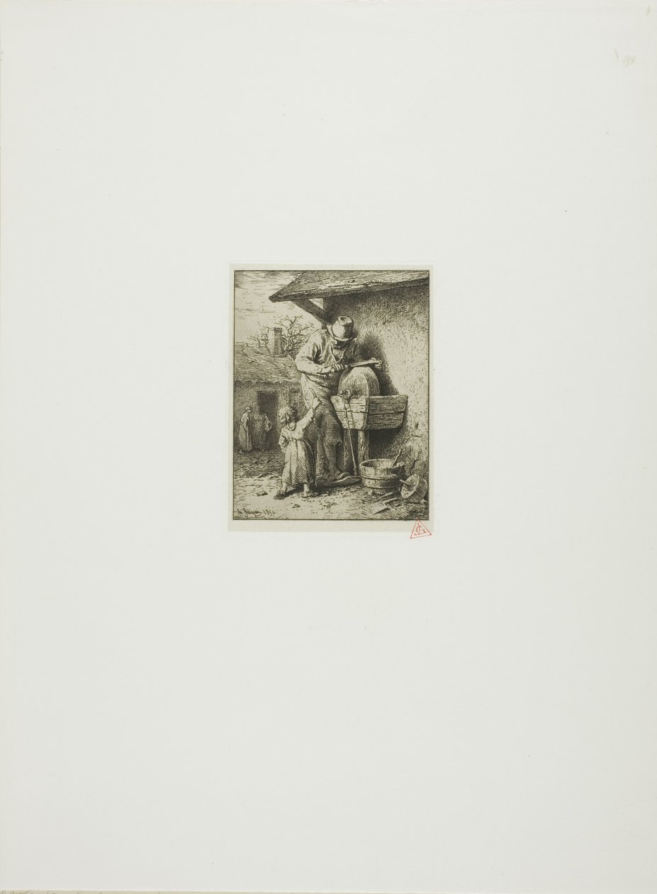 Bıçak Öğütücü by Charles Emile Jacque