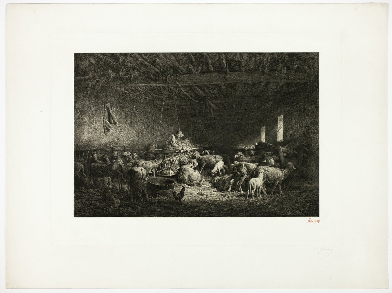 Büyük Sheepcot (yatay plaka) by Charles Emile Jacque