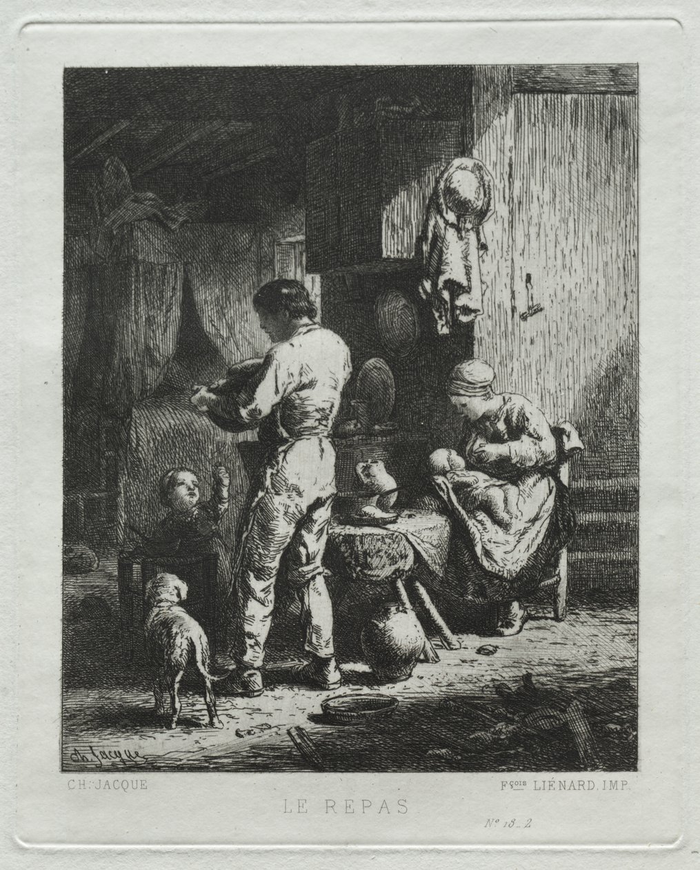 yemek by Charles Emile Jacque