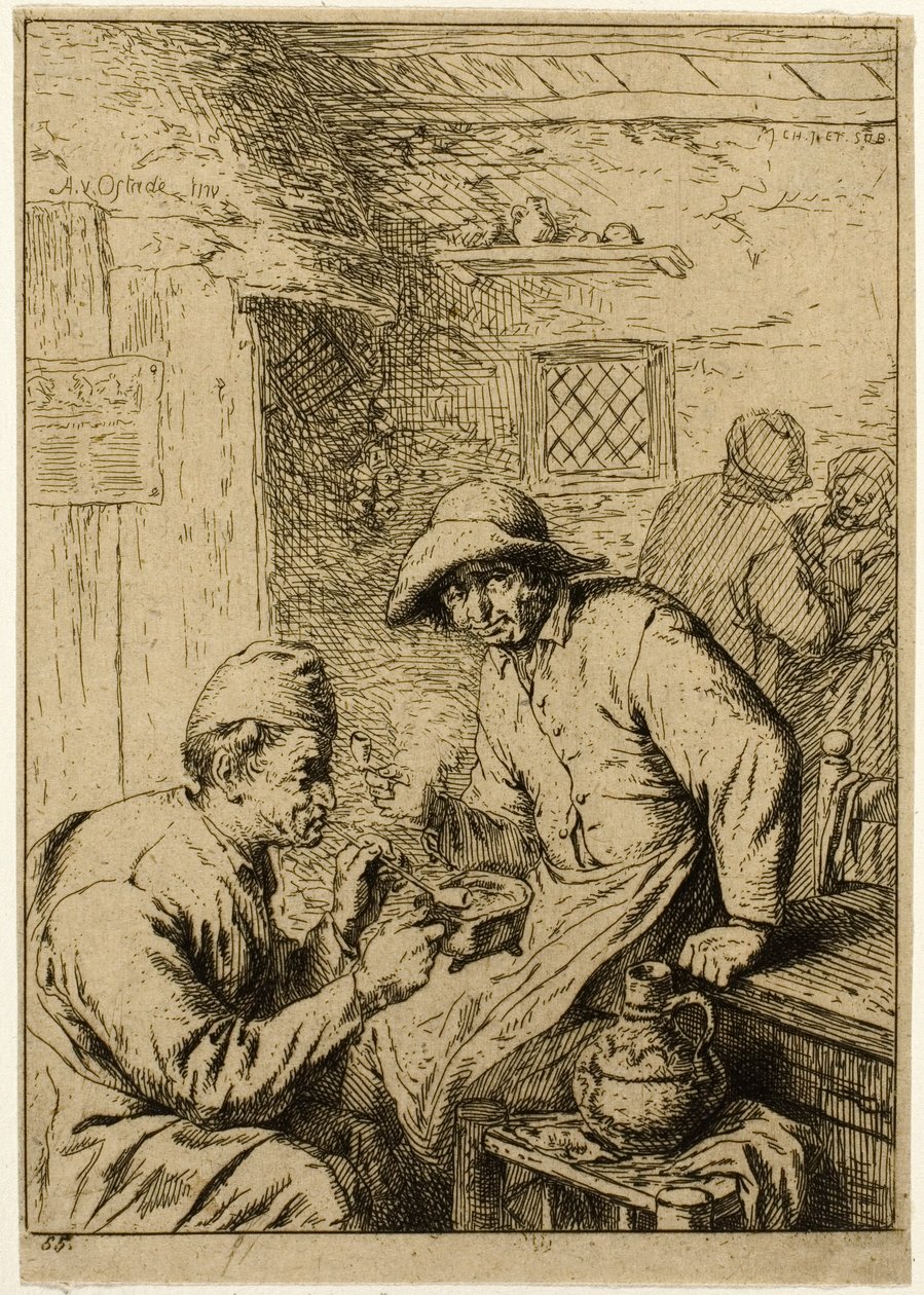 iki sigara içen by Charles Emile Jacque