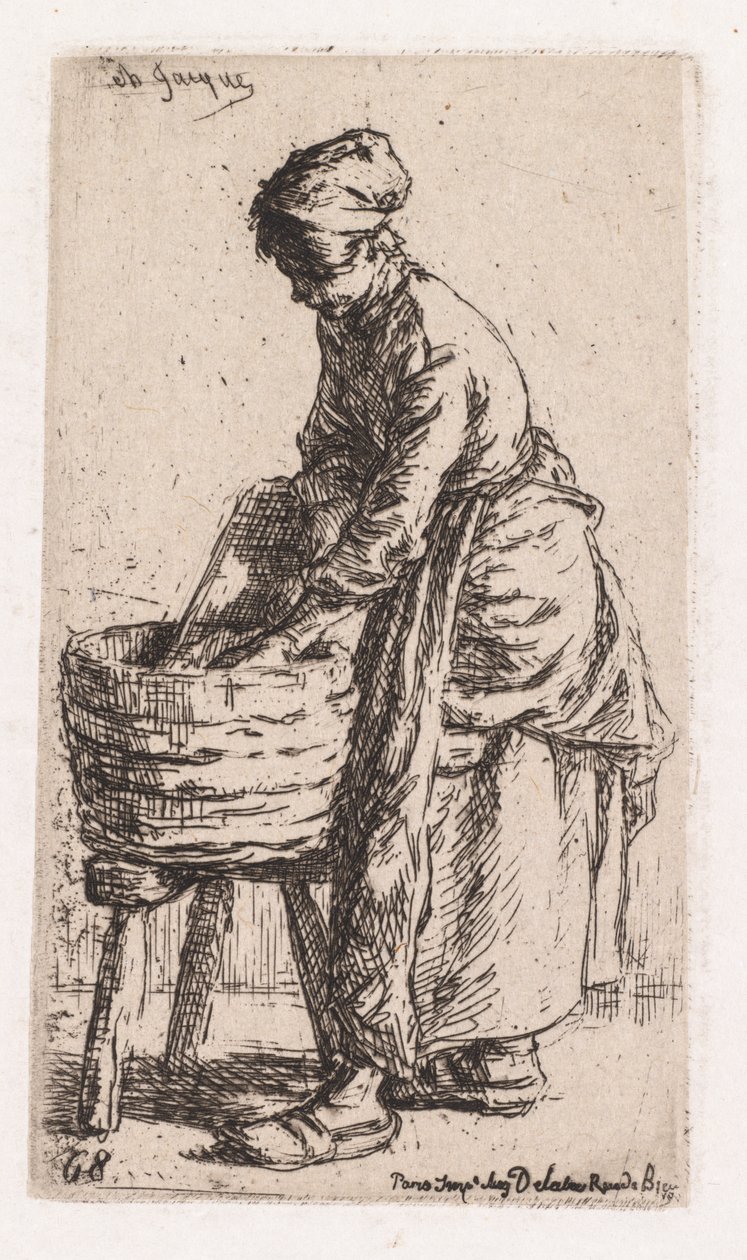 Çamaşırcı, 1850. by Charles Emile Jacque