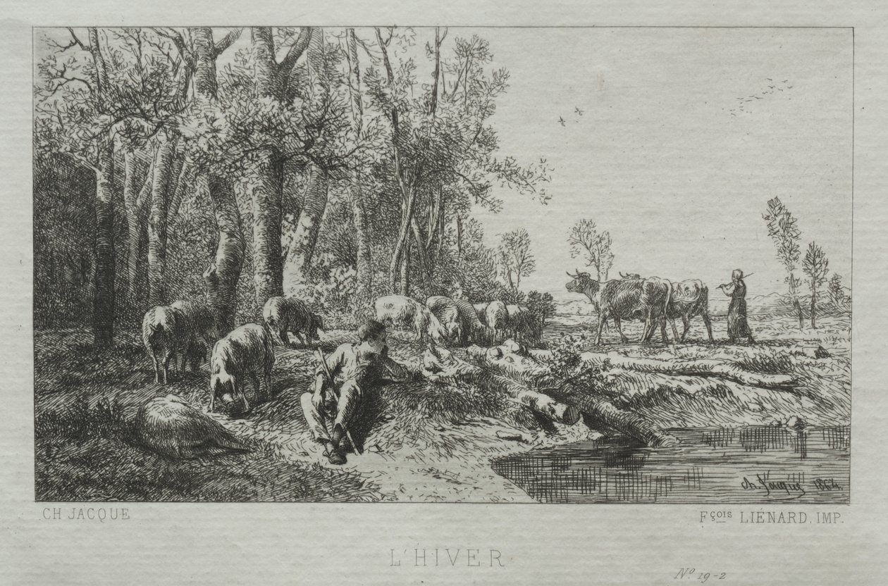 Kış by Charles Emile Jacque
