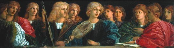 Müzisyenler (panelde yağ) by Charles Fairfax Murray