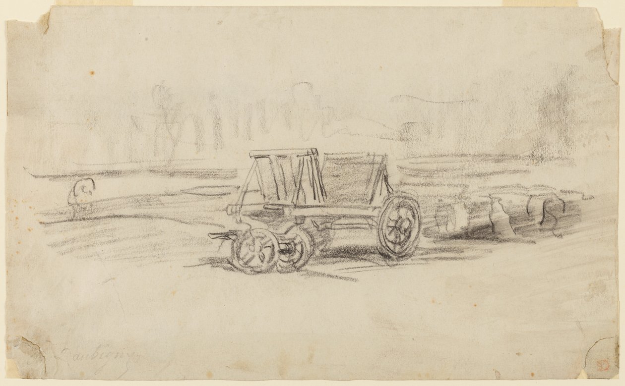 Bir çiftlik vagonu by Charles Francois Daubigny