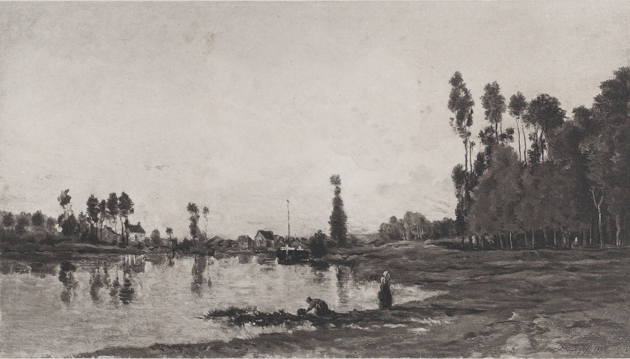 Nehir kenarında, 1865. by Charles Francois Daubigny