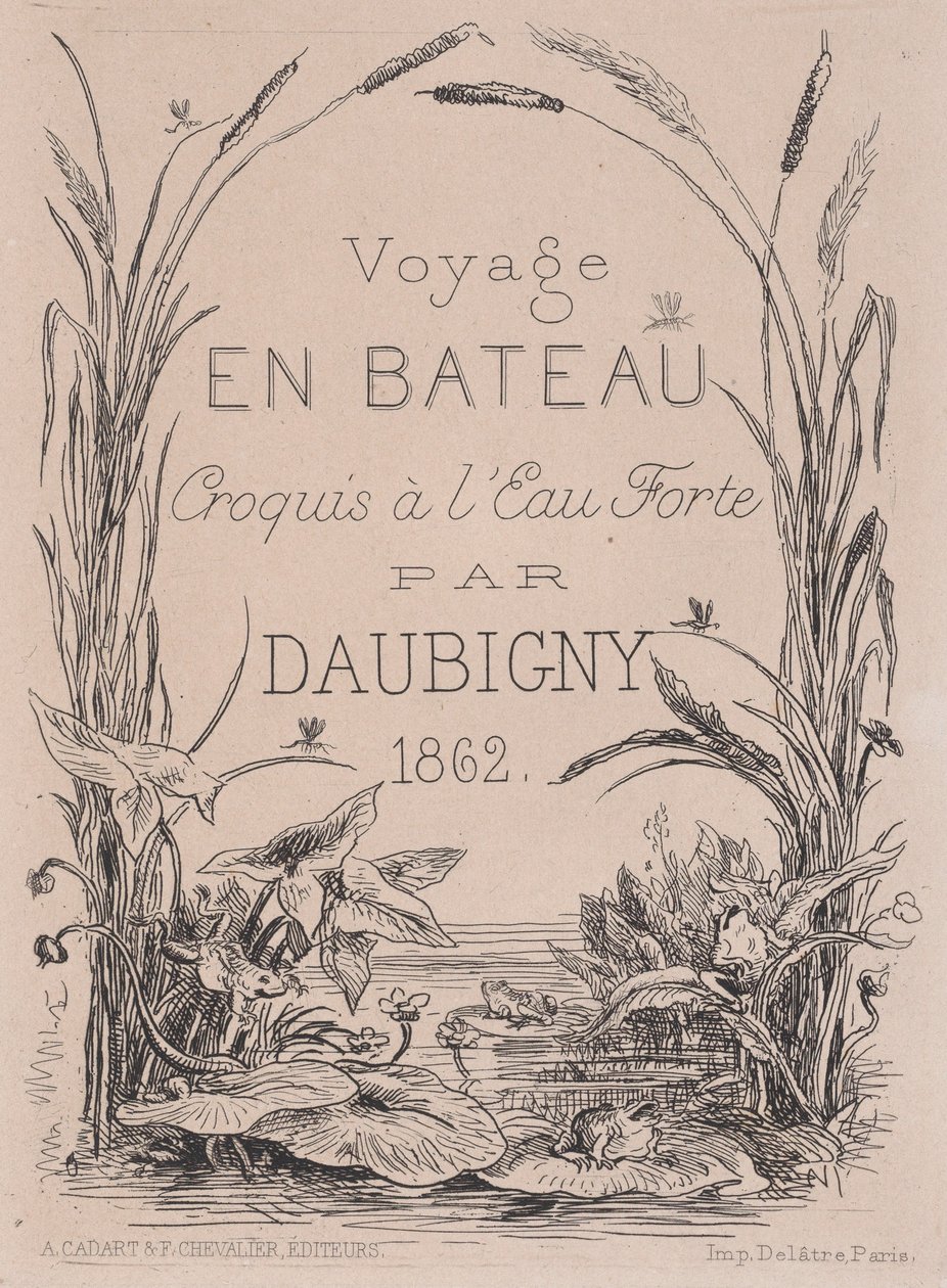 Frontispiece, Tekneyle yolculuk, 1862. by Charles Francois Daubigny