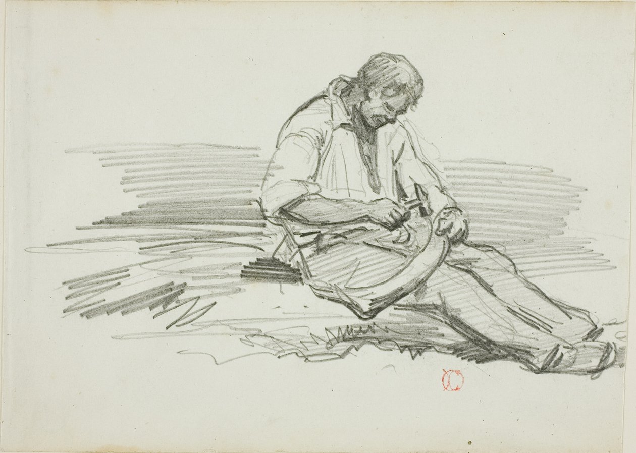 Tırpan Tamir Eden Adam by Charles Francois Daubigny
