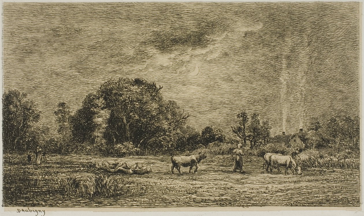 Ayın doğuşu by Charles Francois Daubigny