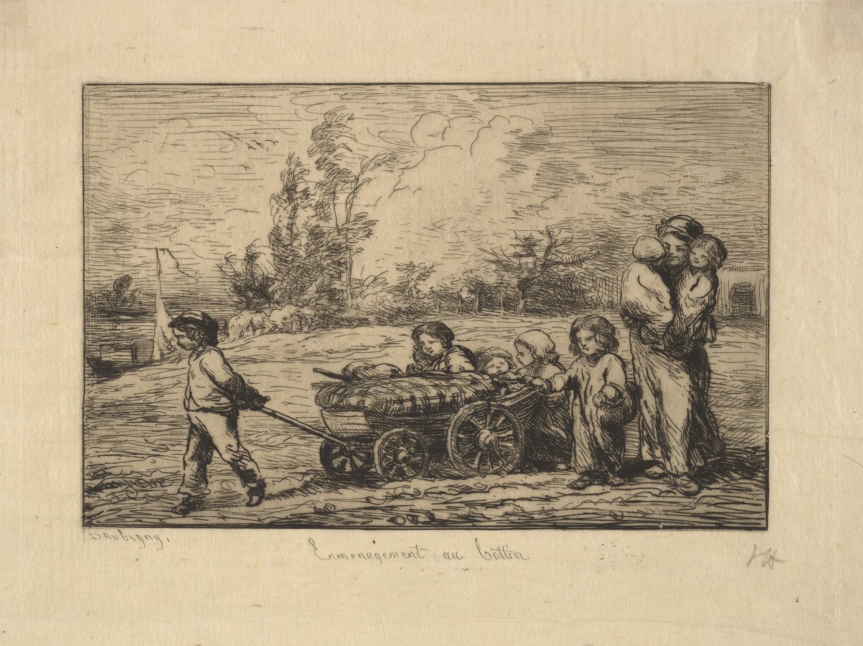 Tekneye Hareket, 1861. by Charles Francois Daubigny