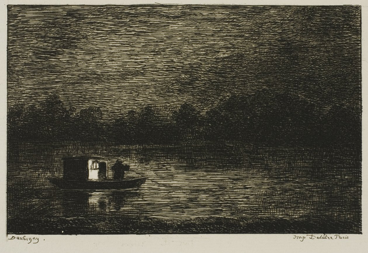 Gece Yolculuğu (Balık Ağı) by Charles Francois Daubigny