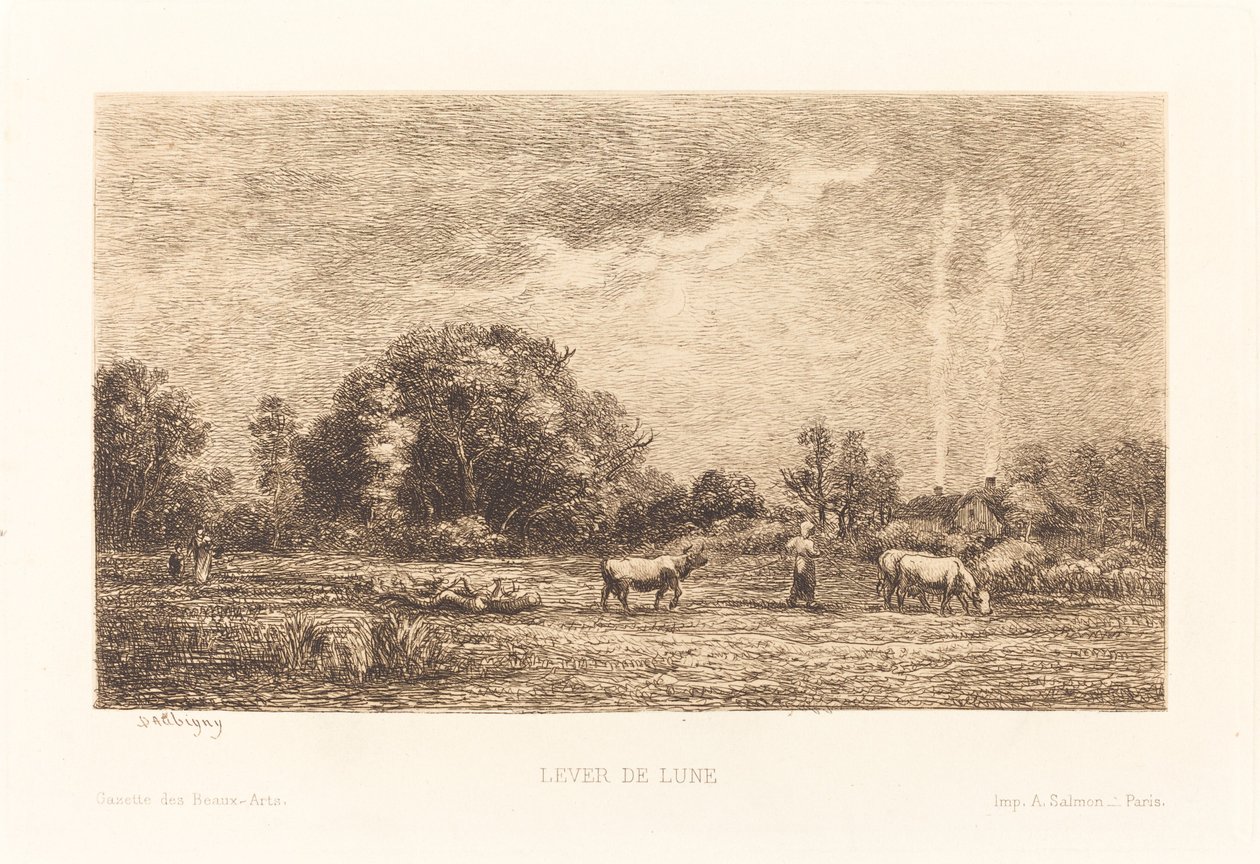 Yükselen ay by Charles Francois Daubigny