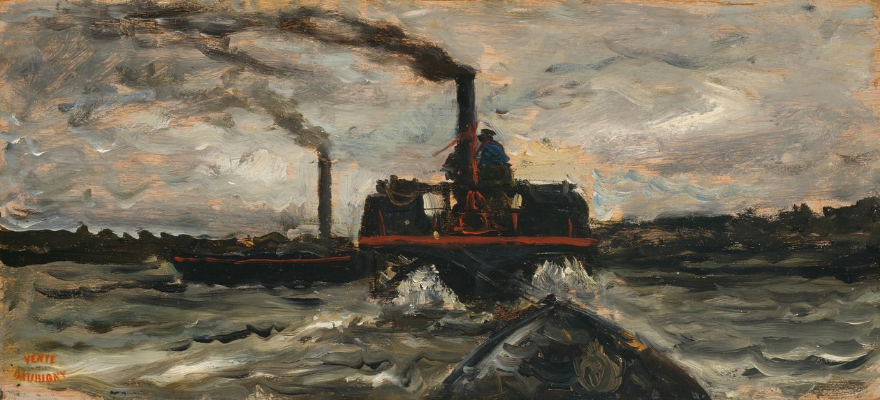 Nehir Teknesi, c. 1860. by Charles Francois Daubigny