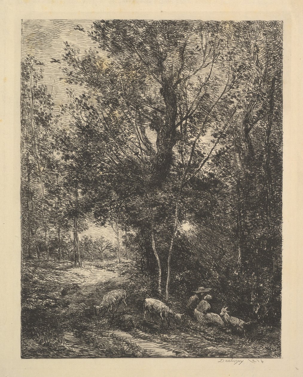 Çoban ve Çoban, 1874. by Charles Francois Daubigny