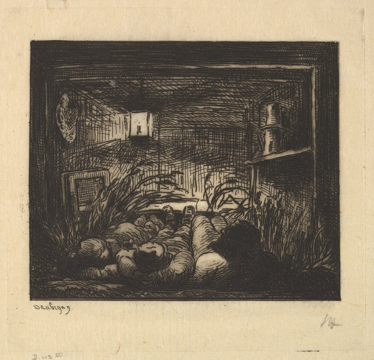 Teknede Uyumak, 1861. by Charles Francois Daubigny