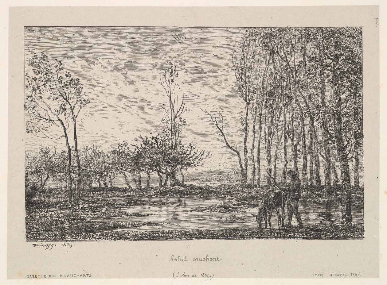 Gün batımı, 1859. by Charles Francois Daubigny