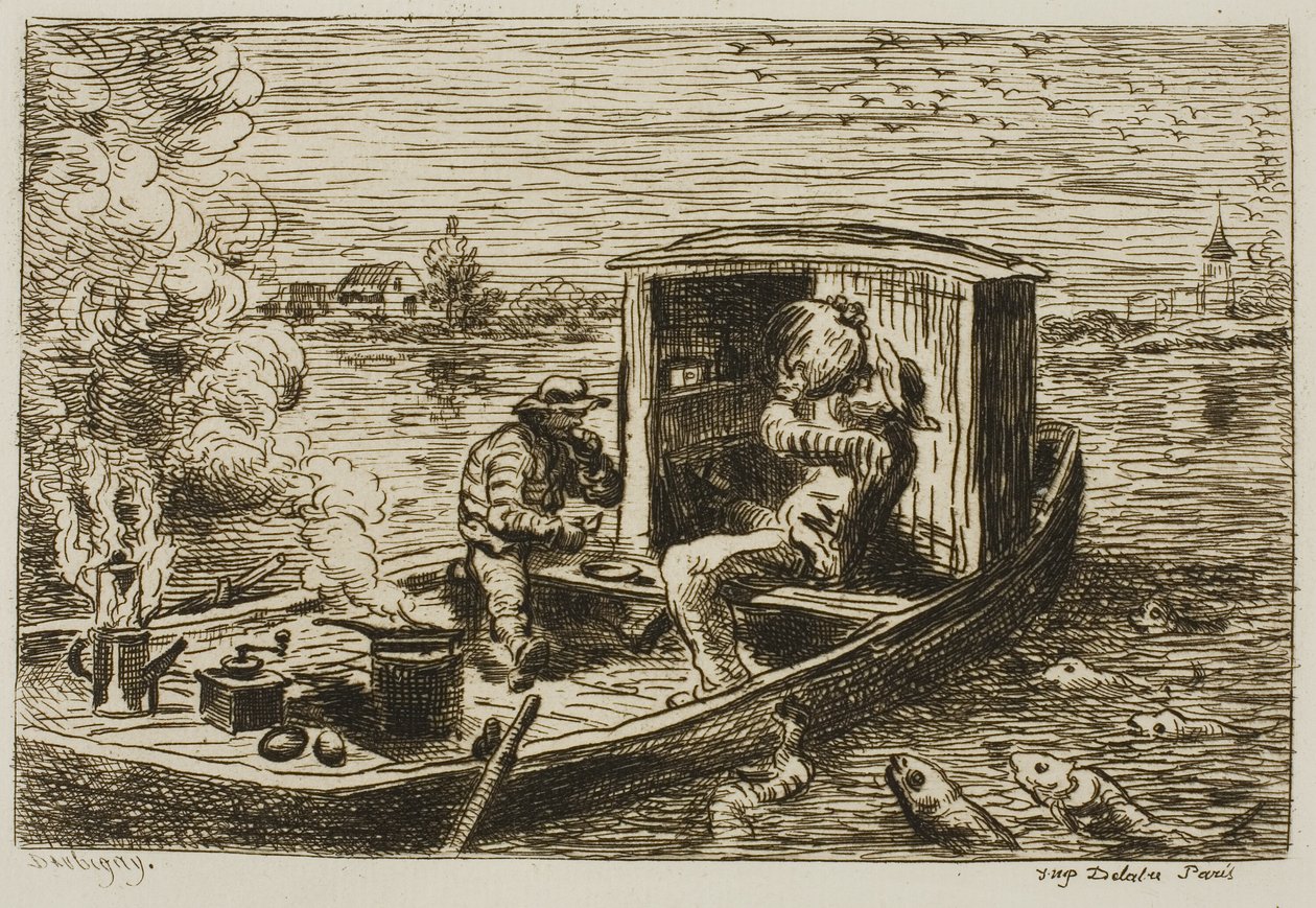 Yutma (Teknede Yemek) by Charles Francois Daubigny