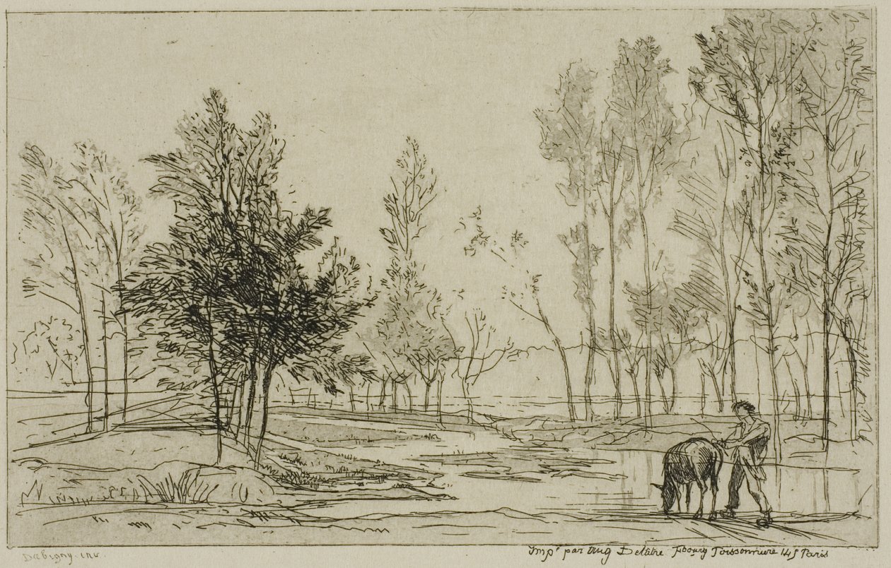 Sulama Yerindeki Eşek by Charles Francois Daubigny