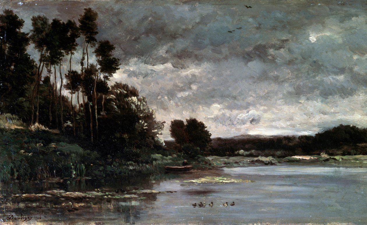 Nehir Bankası, 1866. by Charles Francois Daubigny