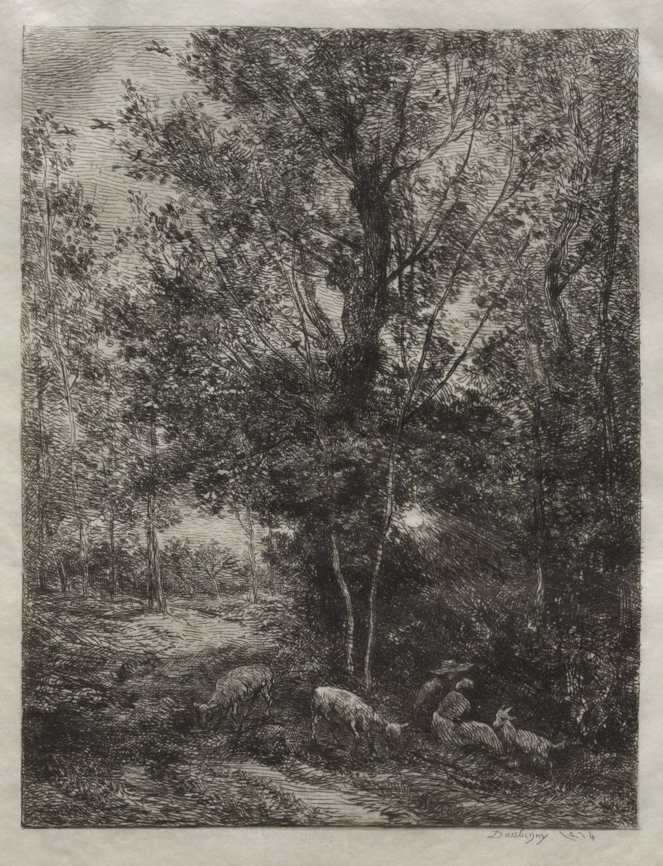 Çoban ve Çoban by Charles Francois Daubigny
