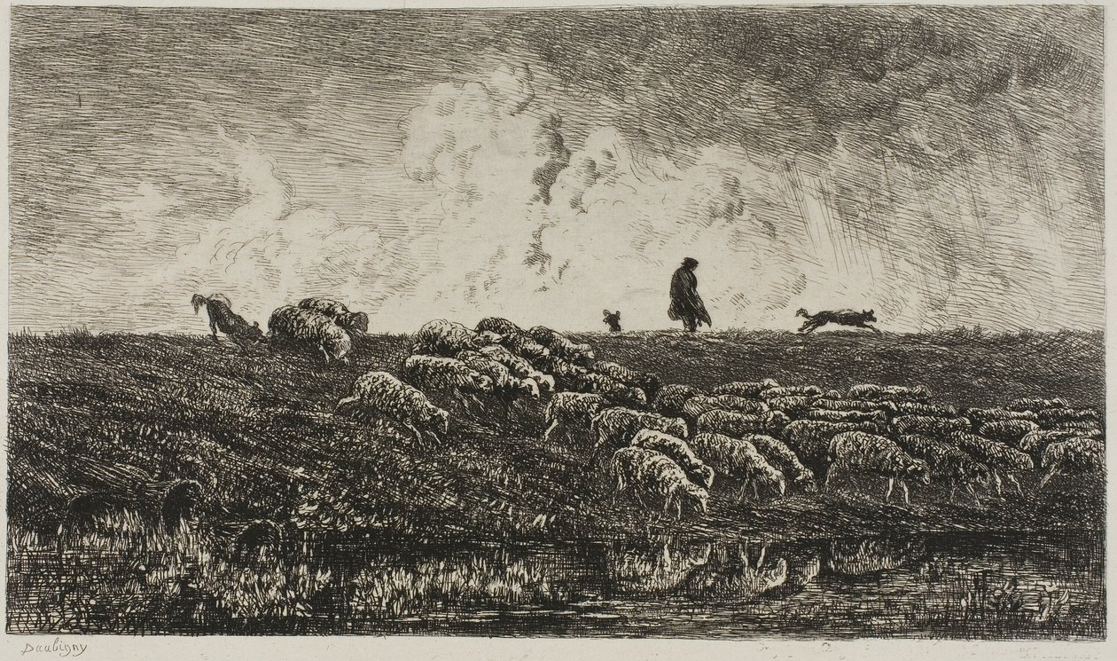 Duş by Charles Francois Daubigny