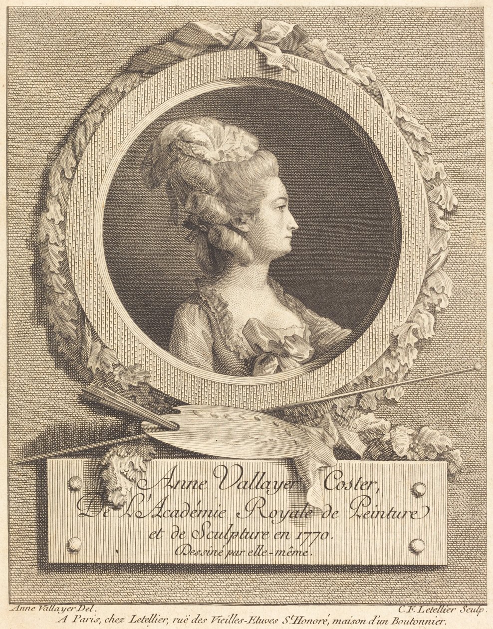 Anne Vallayer-Coster by Charles Francois Le Tellier after Anne Vallayer Coster