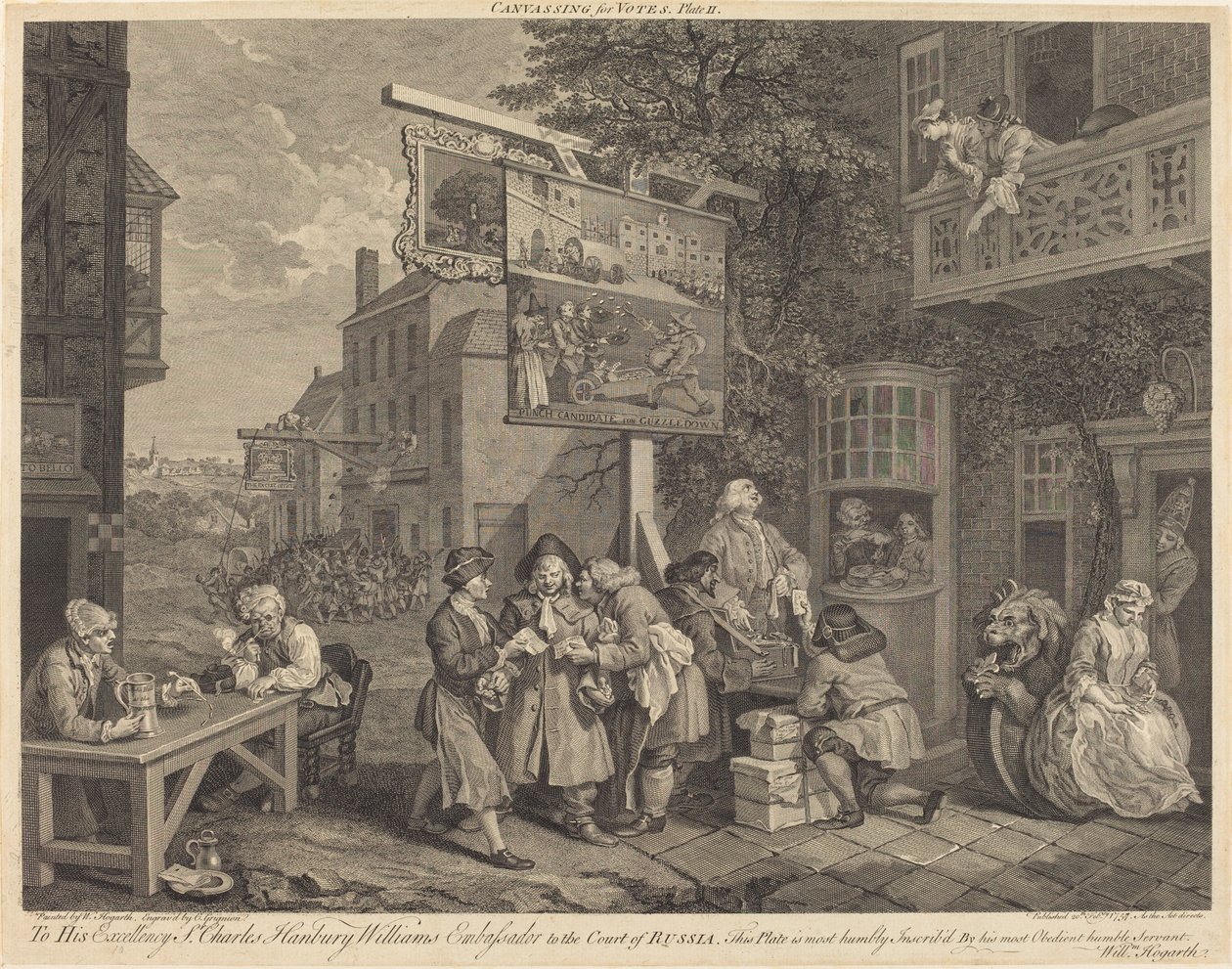 Oylar için Gözden Geçirme by Charles Grignion after William Hogarth