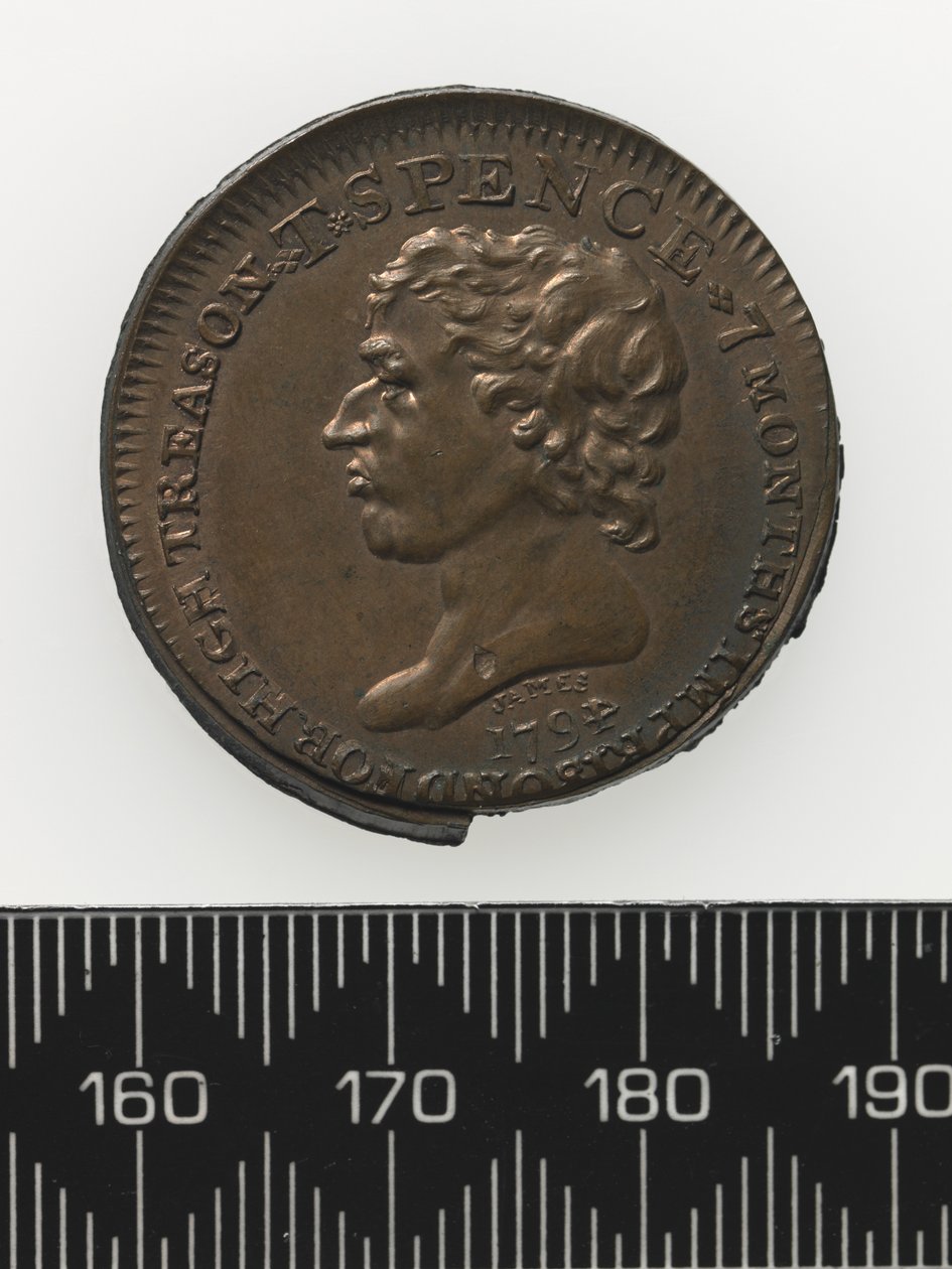 Thomas Spence Token büstü, ön yüz (bakır) by Charles James