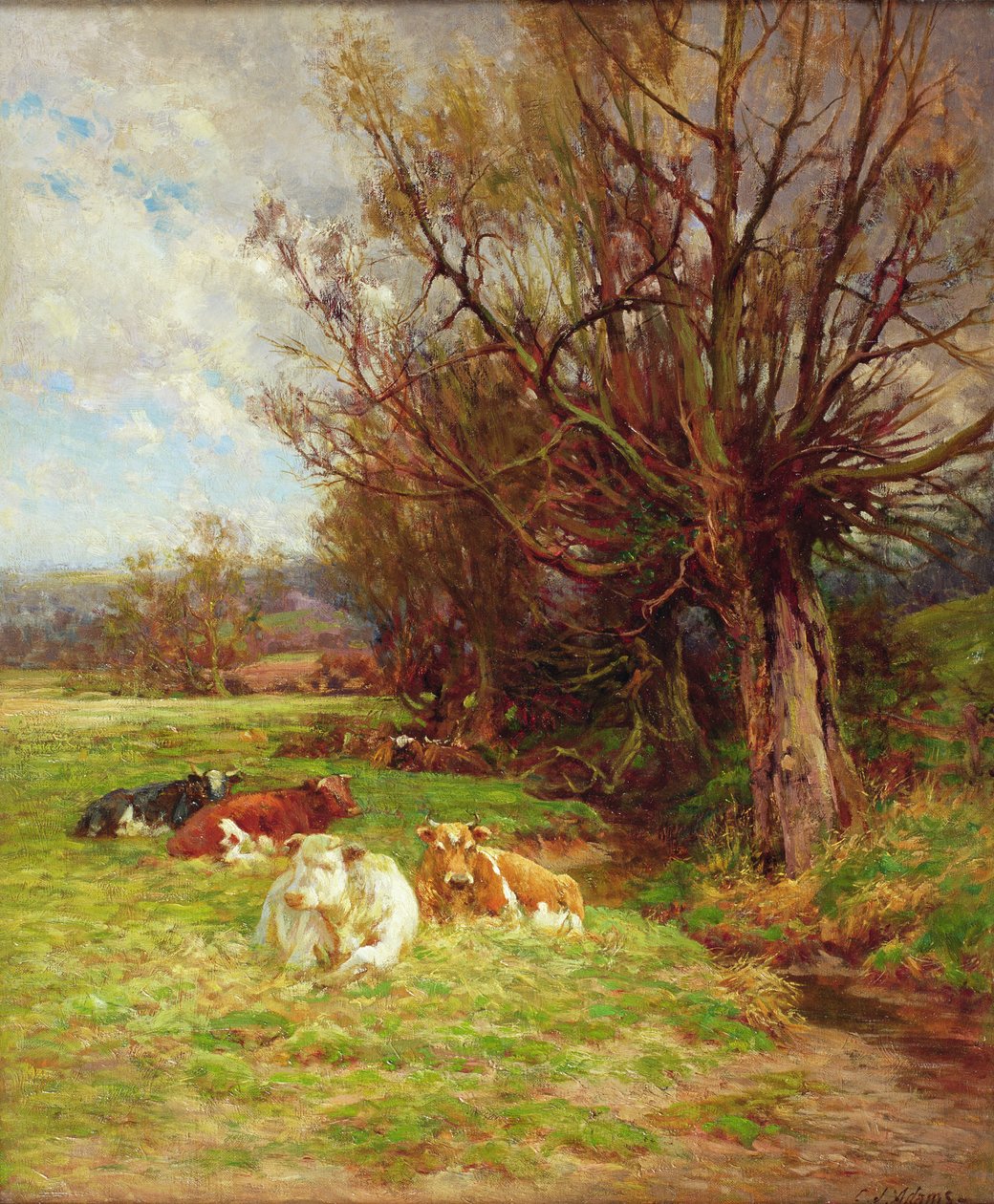 sığır otlatma by Charles James Adams