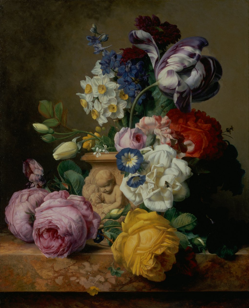 Çiçeklerin Natürmort by Charles Joseph Node
