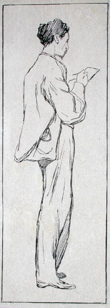 Otoportre (kağıt üzerinde kalem ve mürekkep) by Charles Keene