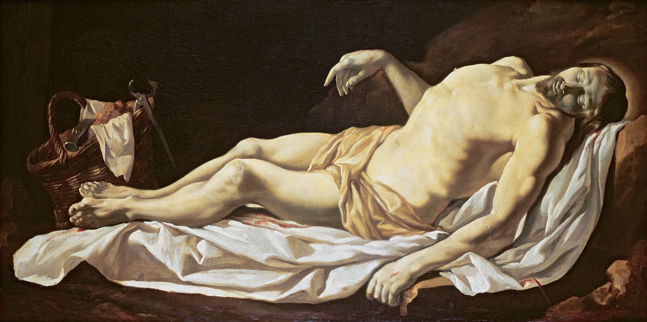 Ölü İsa (tuval üzerine yağlı boya) by Charles Le Brun