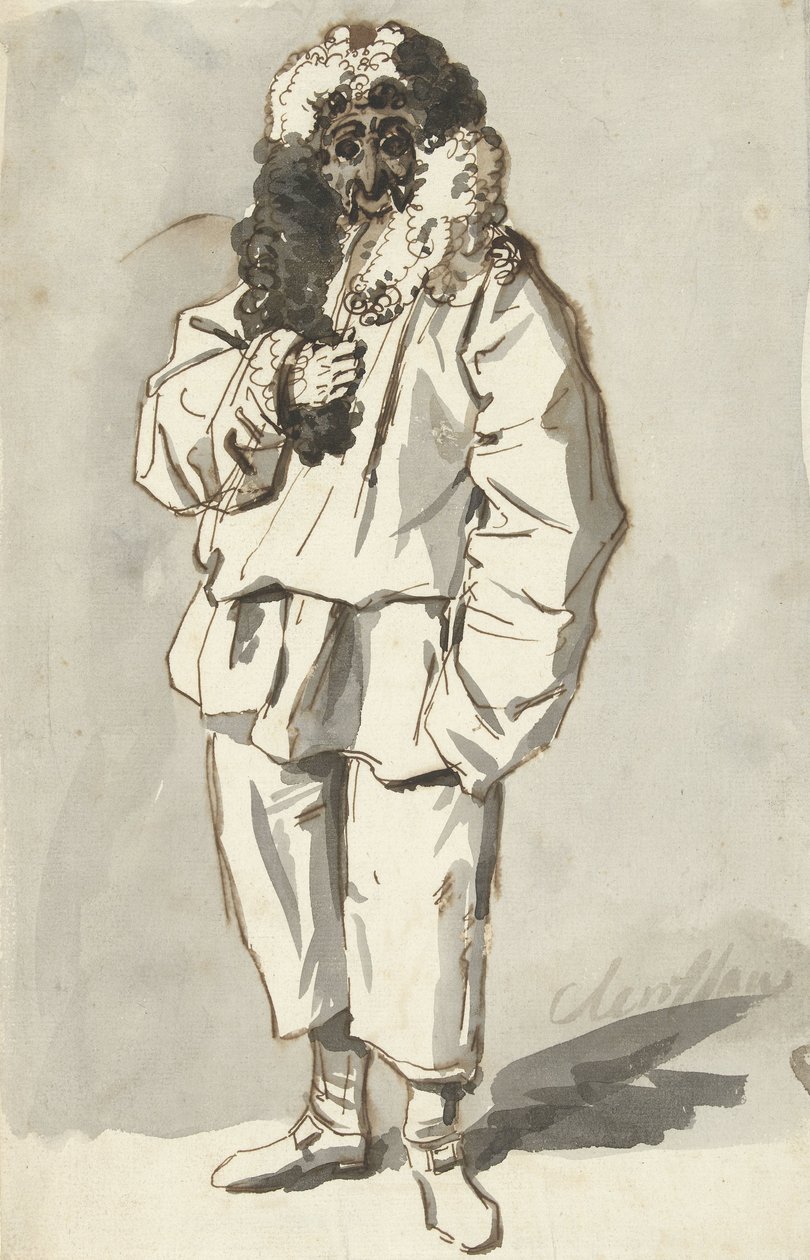 Shrove Salı Kostümlü Roman Polichinelle by Charles Louis Clerisseau