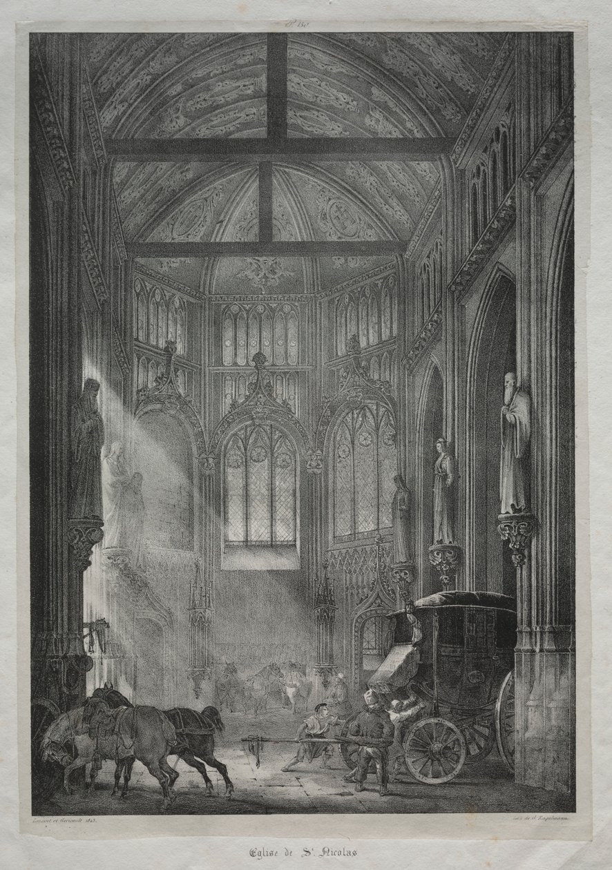Aziz Nicholas Kilisesi, Rouen, 1823. by Charles Louis Lesaint