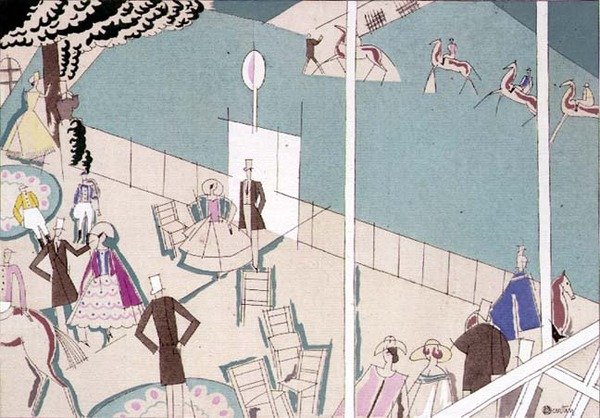 At Yarışı, c.1920 (kağıt üzerinde şablon) by Charles Martin