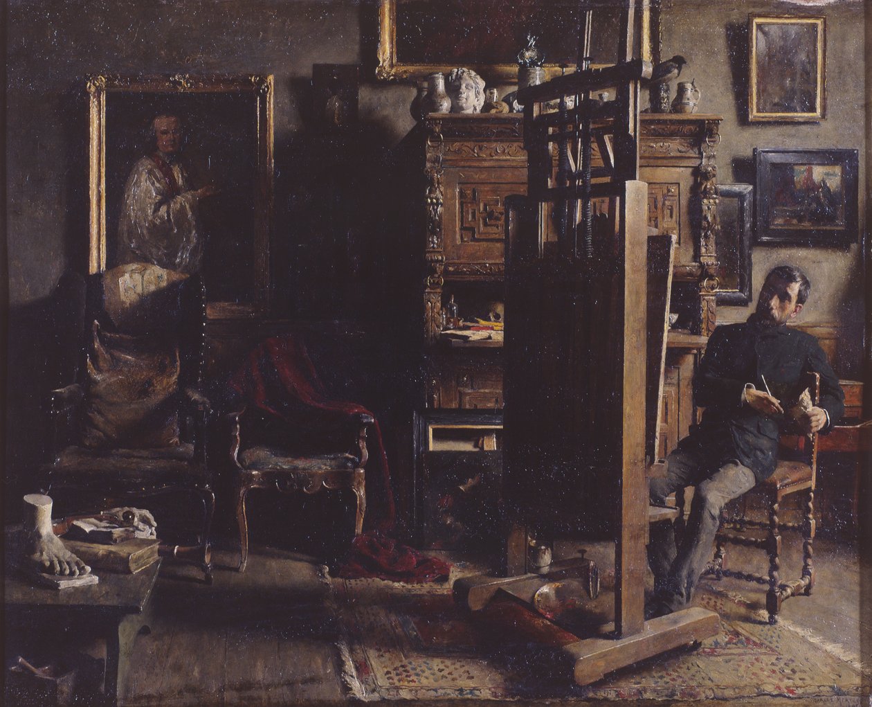 Ressam Jules Lambeaux'nun Atölyesi by Charles Mertens
