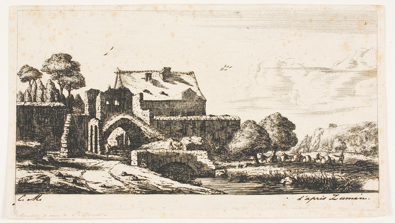 Saint-Denis Yakınında Bir Su Değirmeni by Charles Meryon