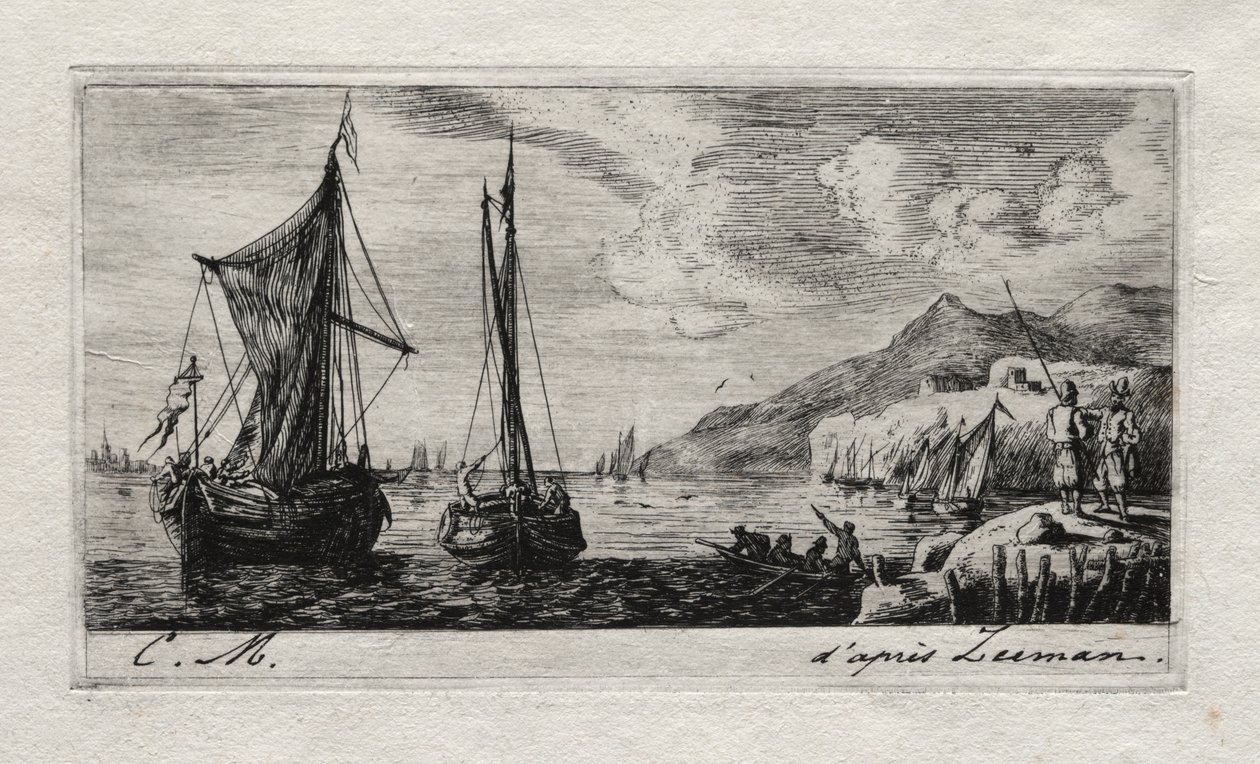 Calais - Flushing Boats by Charles Meryon