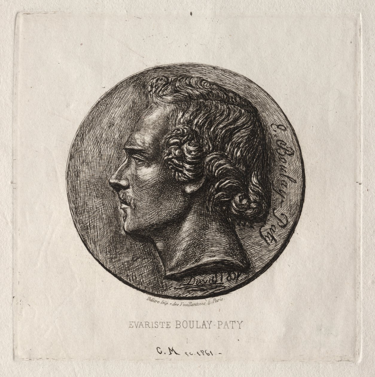Evariste Boulay-Paty; şaire by Charles Meryon