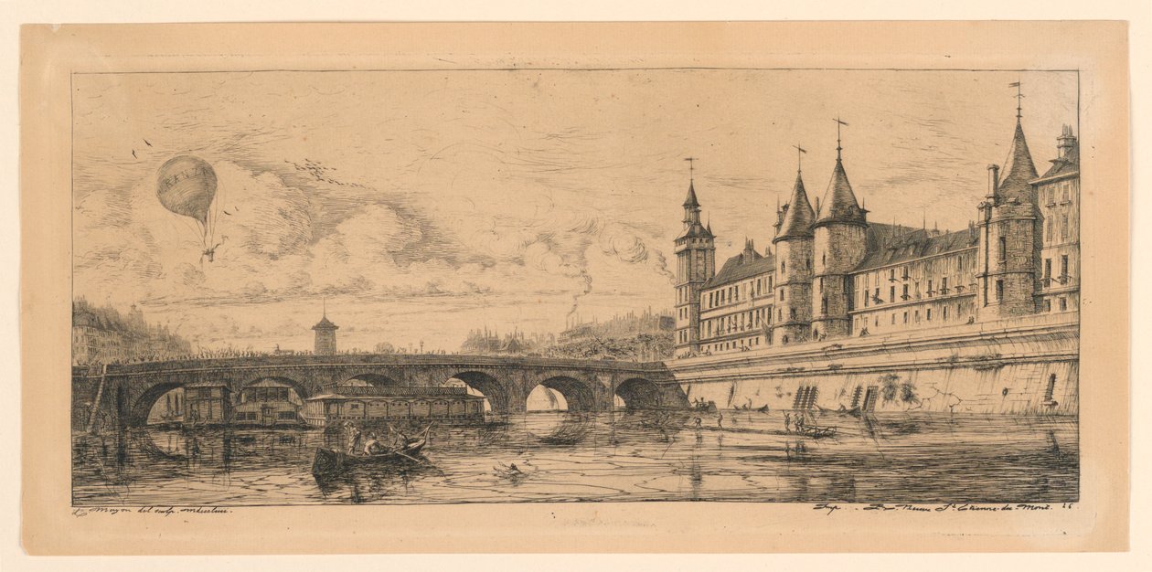 Le Pont-au-Change (Değişim Köprüsü) by Charles Meryon