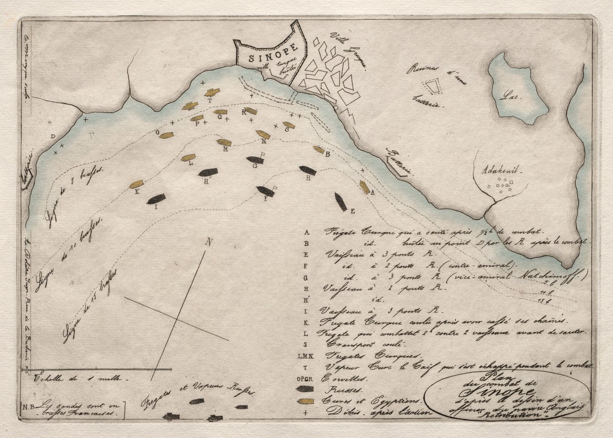 Sinop Savaşı Haritası, 1853. by Charles Meryon