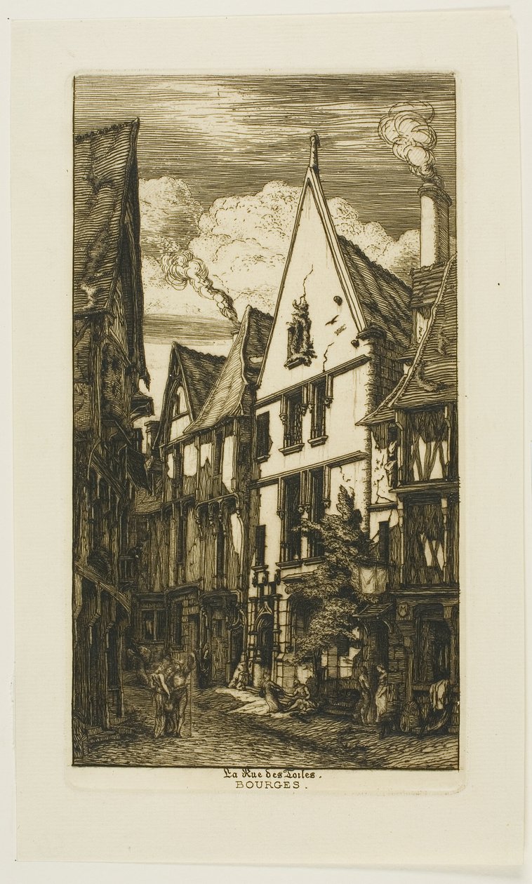 Rue des Toiles, Bourges by Charles Meryon