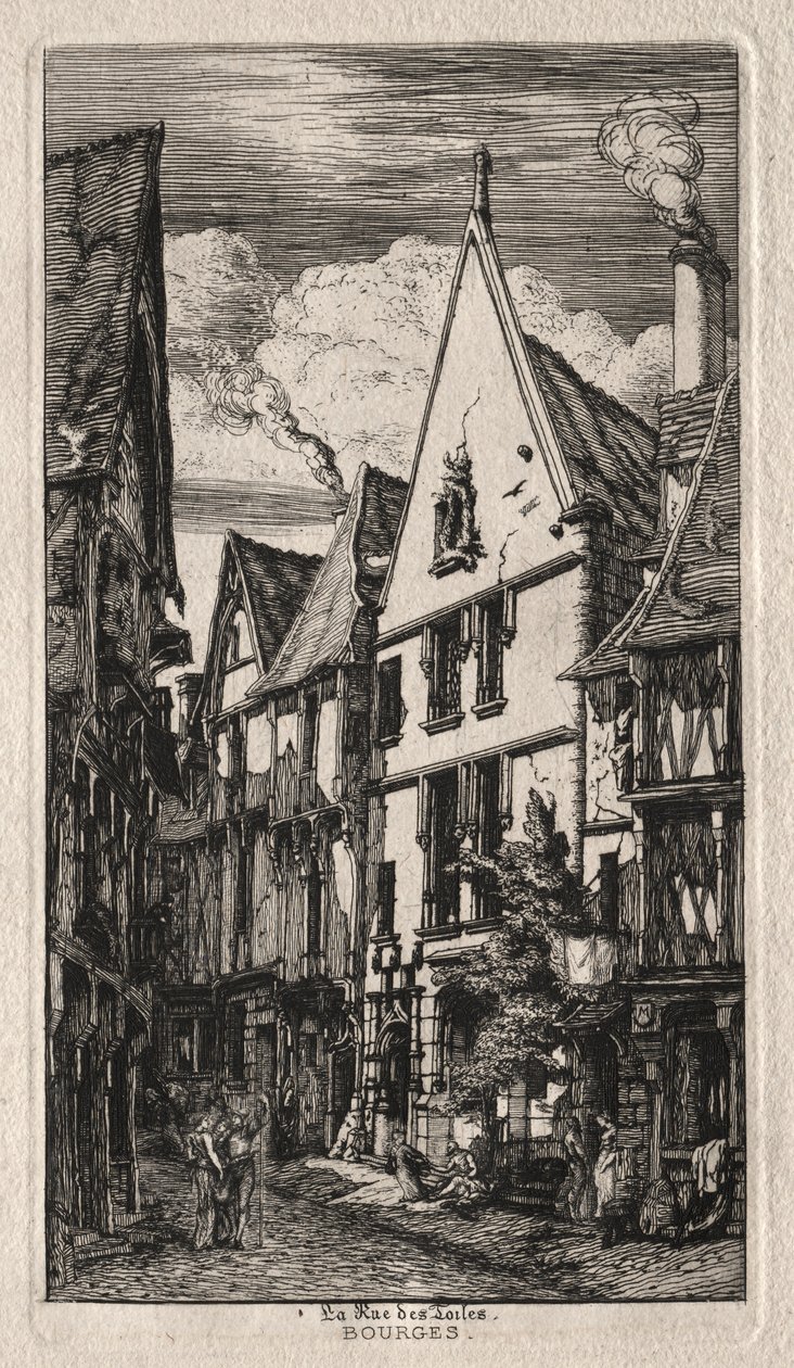 Rue des Toiles, Bourges by Charles Meryon