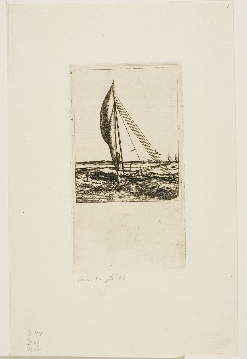 Swift-Sailing Proa, Mulgrave Takımadaları, Okyanusya by Charles Meryon