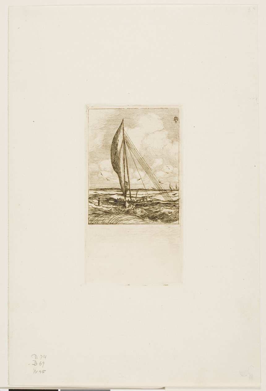 Swift-Sailing Proa, Mulgrave Takımadaları, Okyanusya by Charles Meryon